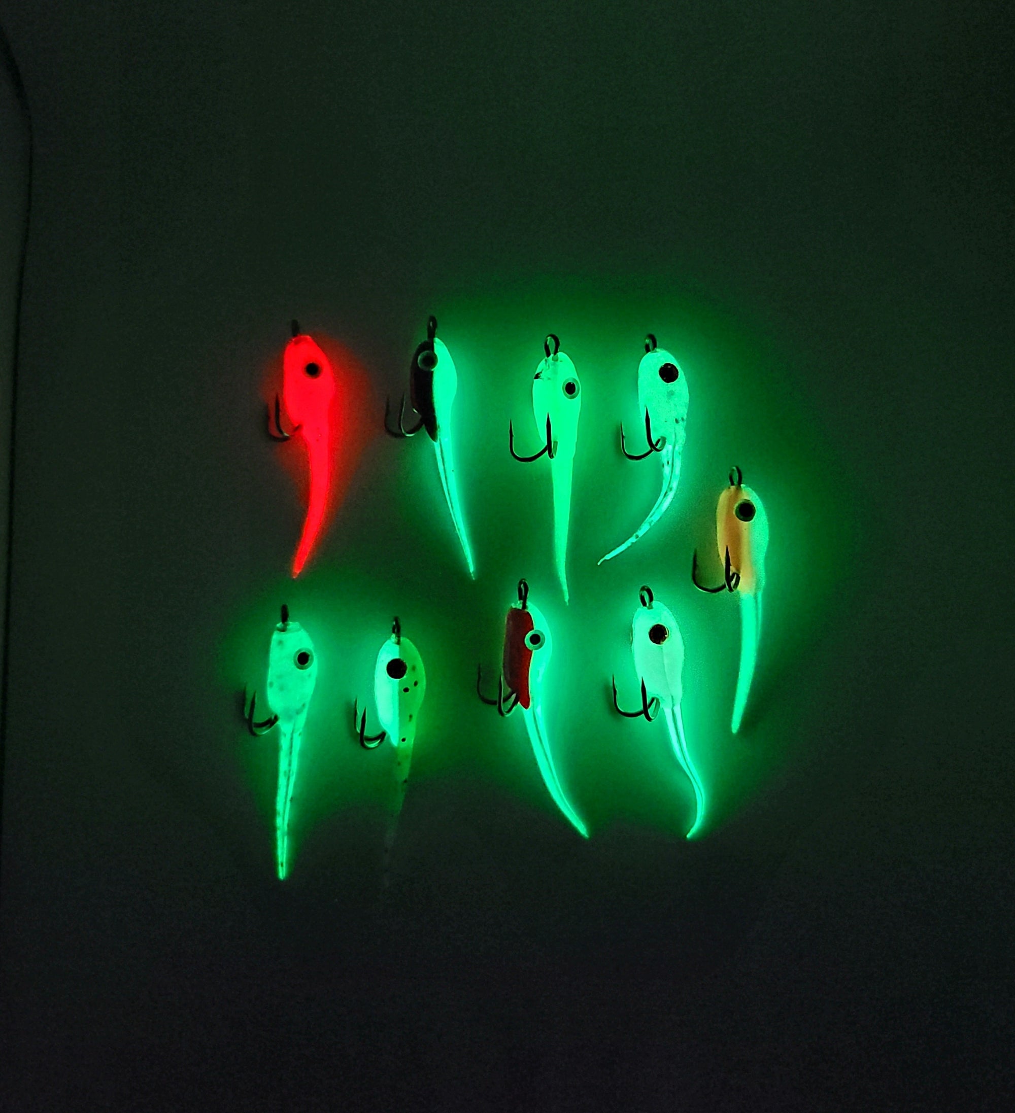 GLOWING - side view of the Mighty Minnow jig