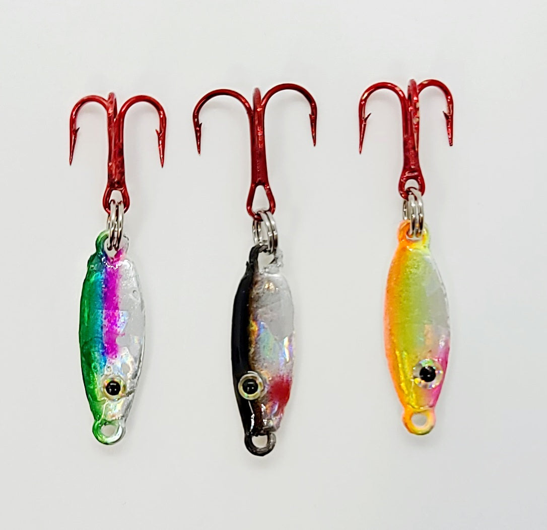 Mini Jig Spoon-1/16 oz Glow (3 Pack)
